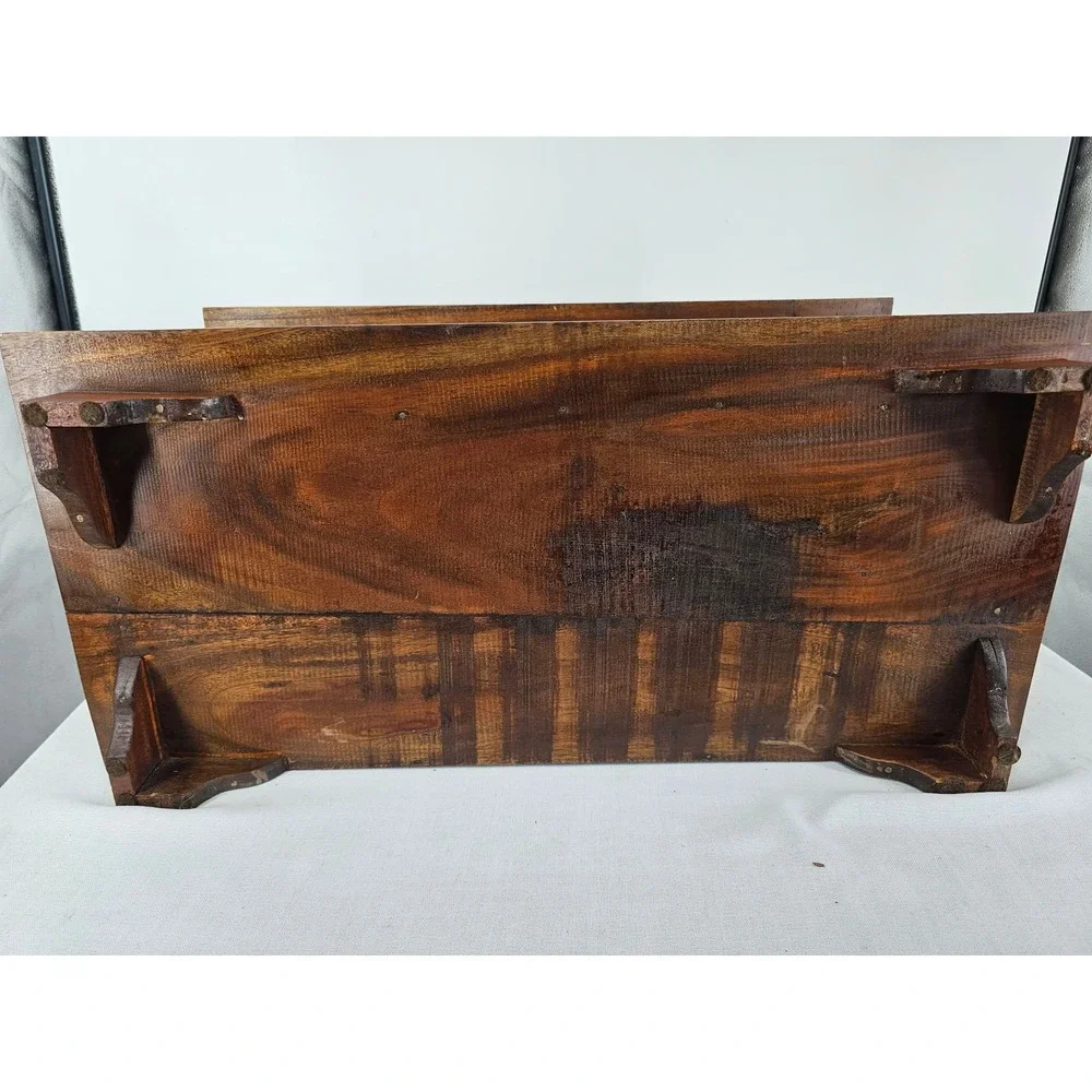 Vintage 18 Drawer Wooden Apothecary Cabinet Jewelry Chest White Ceramic Knobs